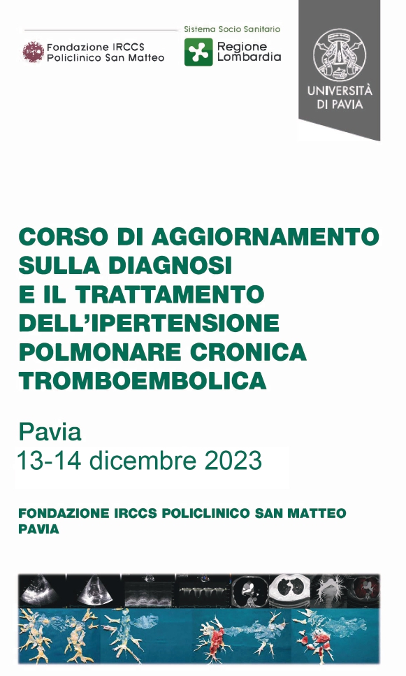 CORSO DI AGGIORNAMENTO SULLA DIAGNOSI E IL TRATTAMENTO DELL’IPERTENSIONE POLMONARE CRONICA TROMBOEMBOLICA  - Pavia, 13 Dicembre 2023